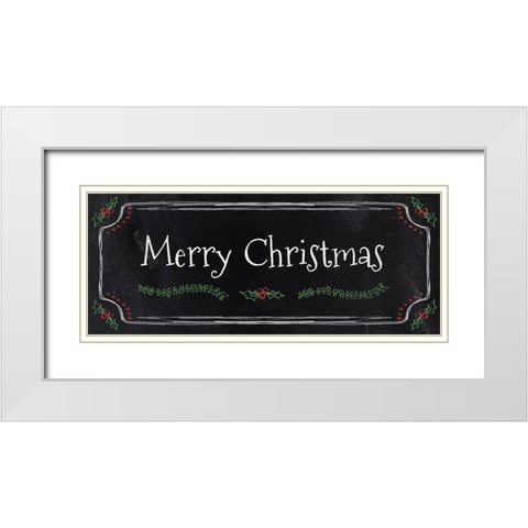 Merry Christmas White Modern Wood Framed Art Print with Double Matting by Carpentieri, Natalie