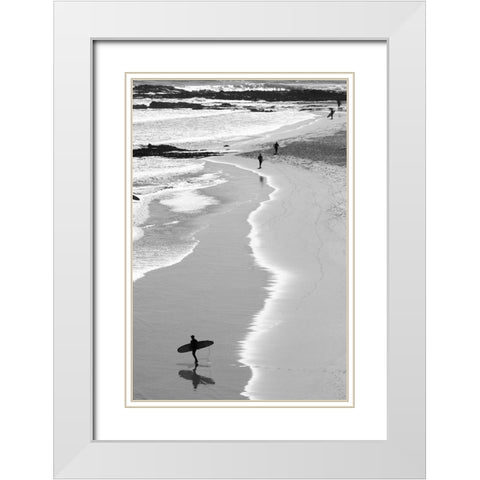 Gold Coast Beach White Modern Wood Framed Art Print with Double Matting by Wall, David