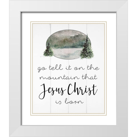 Jesus Christ is Born White Modern Wood Framed Art Print with Double Matting by Robinson, Carol