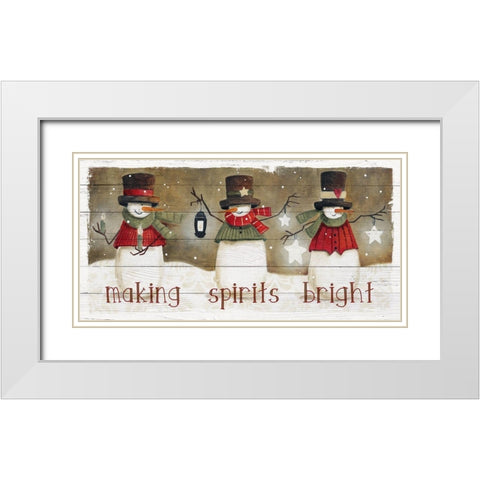 Making Spirits Bright White Modern Wood Framed Art Print with Double Matting by Robinson, Carol