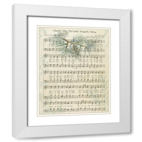 Angels Sing White Modern Wood Framed Art Print with Double Matting by Robinson, Carol