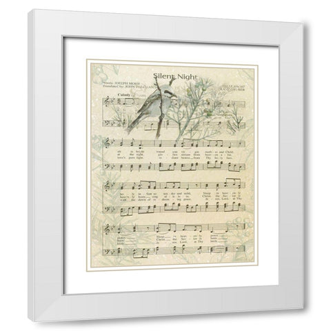 Silent Night White Modern Wood Framed Art Print with Double Matting by Robinson, Carol