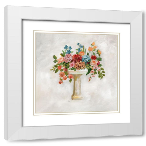 Sink Bouquet White Modern Wood Framed Art Print with Double Matting by Nan