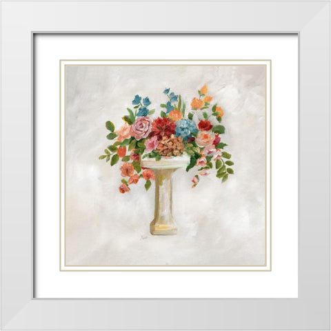 Sink Bouquet White Modern Wood Framed Art Print with Double Matting by Nan