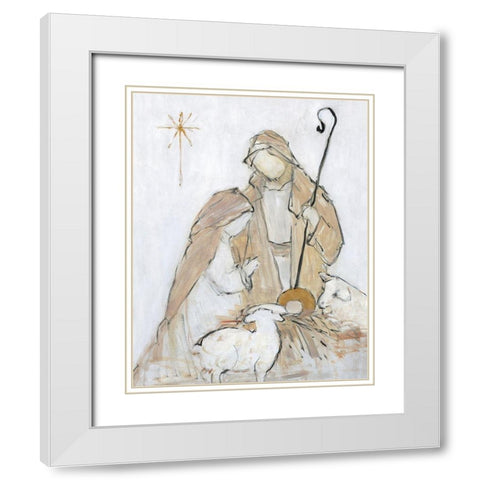 Holy Night Family White Modern Wood Framed Art Print with Double Matting by Swatland, Sally