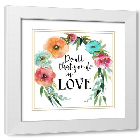 Bright Sentiment I White Modern Wood Framed Art Print with Double Matting by Robinson, Carol