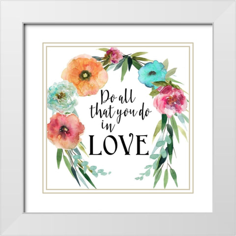 Bright Sentiment I White Modern Wood Framed Art Print with Double Matting by Robinson, Carol