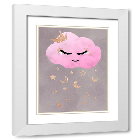 Cloudy Night White Modern Wood Framed Art Print with Double Matting by Santiago, Daniela