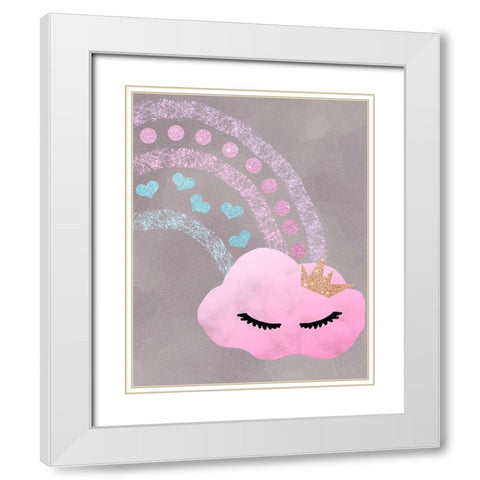 Cloudy Rainbow White Modern Wood Framed Art Print with Double Matting by Santiago, Daniela