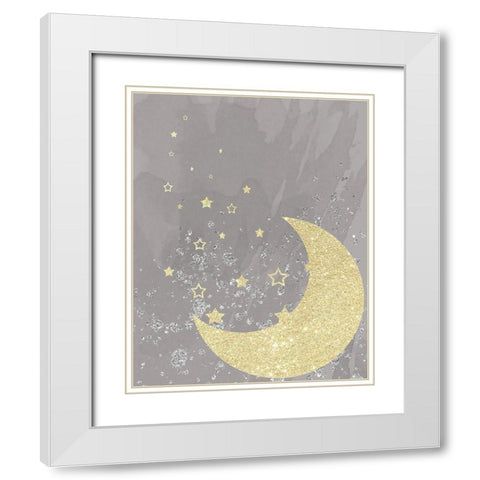 Sparkling Night White Modern Wood Framed Art Print with Double Matting by Santiago, Daniela