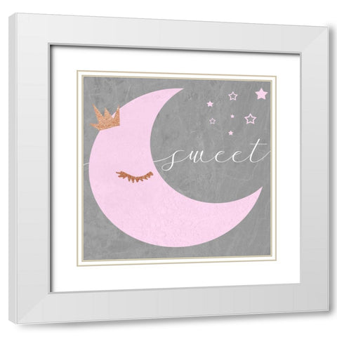 Sweet White Modern Wood Framed Art Print with Double Matting by Santiago, Daniela