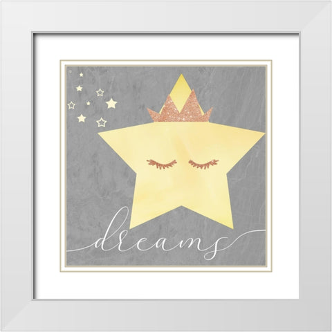 Dreams White Modern Wood Framed Art Print with Double Matting by Santiago, Daniela