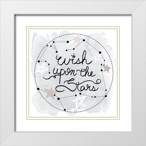 Wish Upon the Stars White Modern Wood Framed Art Print with Double Matting by Santiago, Daniela