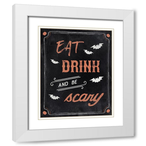 Be Scary White Modern Wood Framed Art Print with Double Matting by Carpentieri, Natalie