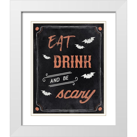 Be Scary White Modern Wood Framed Art Print with Double Matting by Carpentieri, Natalie