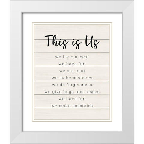 This is Us White Modern Wood Framed Art Print with Double Matting by CAD Designs