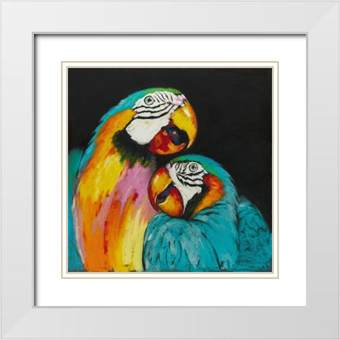 Playful Parrot White Modern Wood Framed Art Print with Double Matting by Orme, E. Anthony