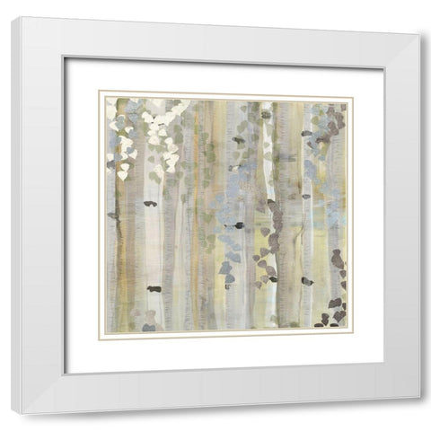 Spring Birch Grove White Modern Wood Framed Art Print with Double Matting by Jill, Susan