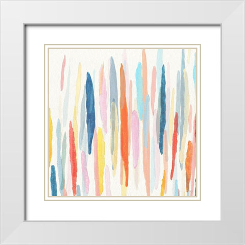 Rhythm and Color I White Modern Wood Framed Art Print with Double Matting by Jill, Susan