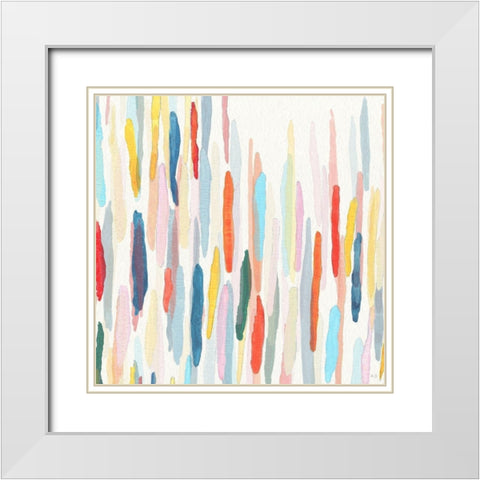 Rhythm and Color II White Modern Wood Framed Art Print with Double Matting by Jill, Susan