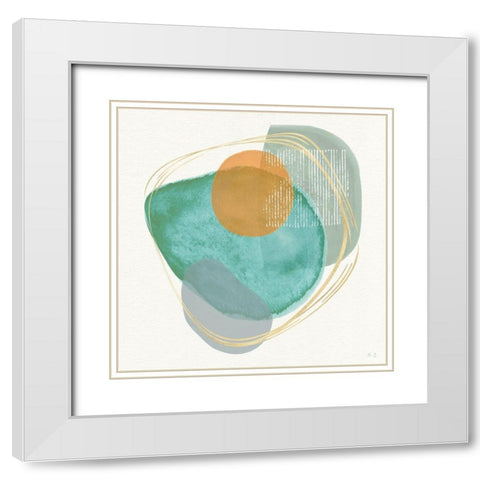 River Jewels I White Modern Wood Framed Art Print with Double Matting by Jill, Susan