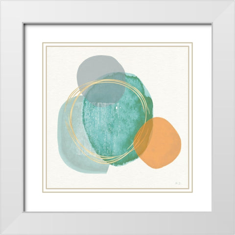 River Jewels II White Modern Wood Framed Art Print with Double Matting by Jill, Susan