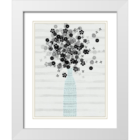 Bouquet of Black and White White Modern Wood Framed Art Print with Double Matting by Jill, Susan