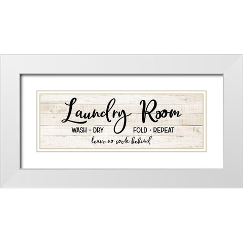 Leave No Sock Behind White Modern Wood Framed Art Print with Double Matting by CAD Designs