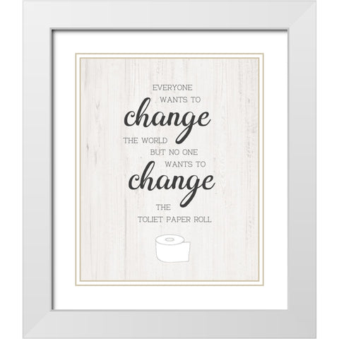 Change the Roll White Modern Wood Framed Art Print with Double Matting by CAD Designs