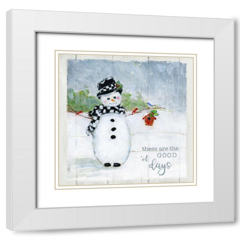 Winter Together White Modern Wood Framed Art Print with Double Matting by Swatland, Sally