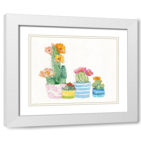 Cacti Conglomerate I White Modern Wood Framed Art Print with Double Matting by Swatland, Sally