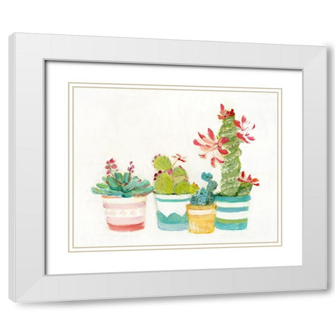 Cacti Conglomerate III White Modern Wood Framed Art Print with Double Matting by Swatland, Sally