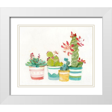 Cacti Conglomerate III White Modern Wood Framed Art Print with Double Matting by Swatland, Sally