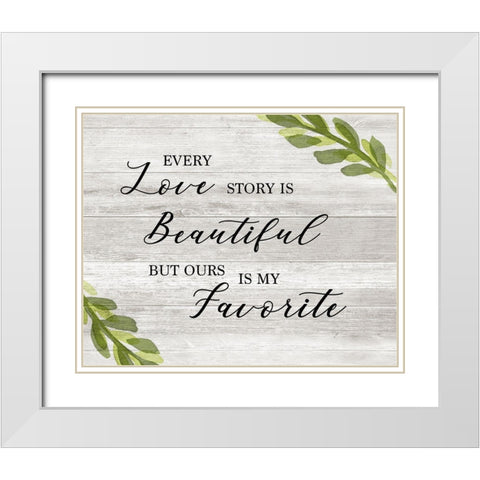 Love Story White Modern Wood Framed Art Print with Double Matting by Carpentieri, Natalie