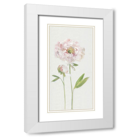 Single Stem Peony I White Modern Wood Framed Art Print with Double Matting by Swatland, Sally