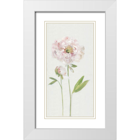 Single Stem Peony I White Modern Wood Framed Art Print with Double Matting by Swatland, Sally