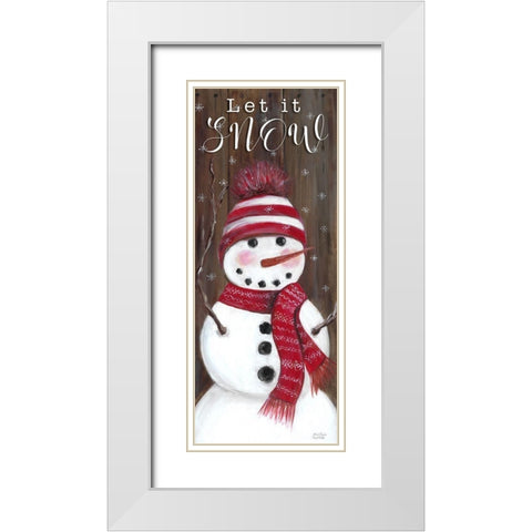 Let It Snow White Modern Wood Framed Art Print with Double Matting by Dunlap, Marilyn