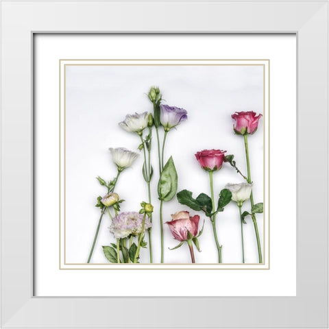 Fleur Moderne II White Modern Wood Framed Art Print with Double Matting by Weisz, Irene