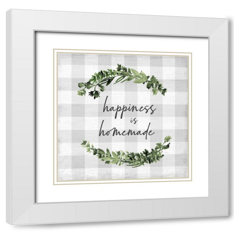 Happiness is Homemade White Modern Wood Framed Art Print with Double Matting by Carpentieri, Natalie