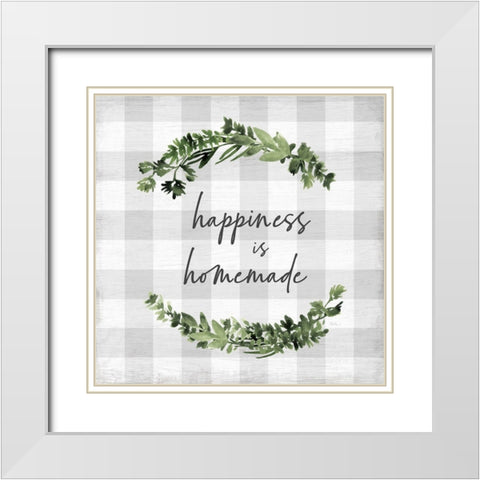 Happiness is Homemade White Modern Wood Framed Art Print with Double Matting by Carpentieri, Natalie