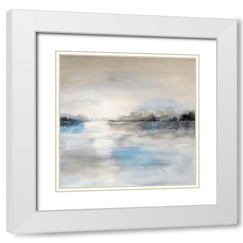 Distant Horizons White Modern Wood Framed Art Print with Double Matting by Nan