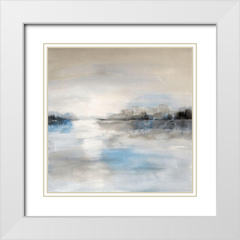 Distant Horizons White Modern Wood Framed Art Print with Double Matting by Nan