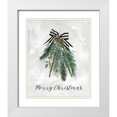 Sprig of Christmas Time White Modern Wood Framed Art Print with Double Matting by Robinson, Carol
