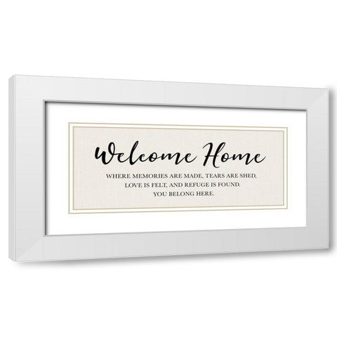 Designs - Welcome Home White Modern Wood Framed Art Print with Double Matting by CAD Designs