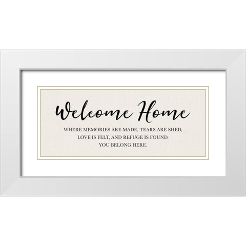 Designs - Welcome Home White Modern Wood Framed Art Print with Double Matting by CAD Designs