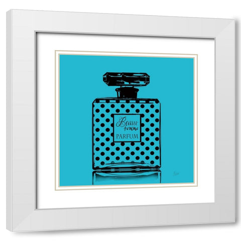 Pop Perfume I White Modern Wood Framed Art Print with Double Matting by Nan