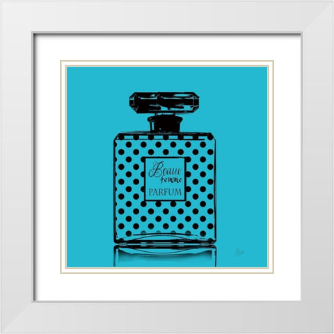 Pop Perfume I White Modern Wood Framed Art Print with Double Matting by Nan