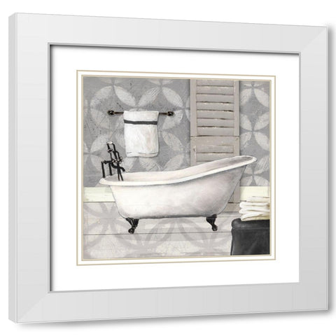 Grey Bath I White Modern Wood Framed Art Print with Double Matting by Robinson, Carol