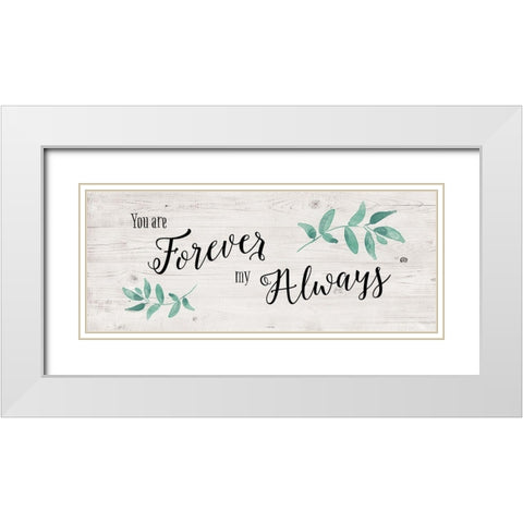 Forever Always White Modern Wood Framed Art Print with Double Matting by Murray, Amanda