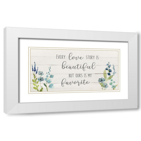 Love Story White Modern Wood Framed Art Print with Double Matting by Robinson, Carol